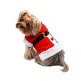 Santa Hooded Sweater with Soft Fur Trims (Color: Red, size: XL)