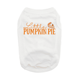 Little Pumpkin Pie Dog Shirt (Color: White, size: X-Small)