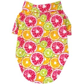 Hawaiian Camp Shirt (Color: Citrus Slice, size: small)