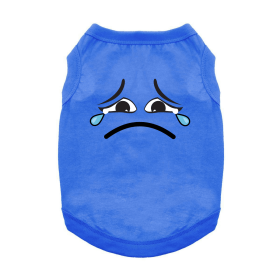 Sad Face Dog Shirt (Color: Nautical Blue, size: medium)