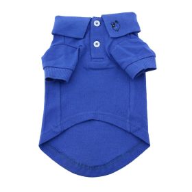 Solid Dog Polo (Color: Nautical Blue, size: medium)